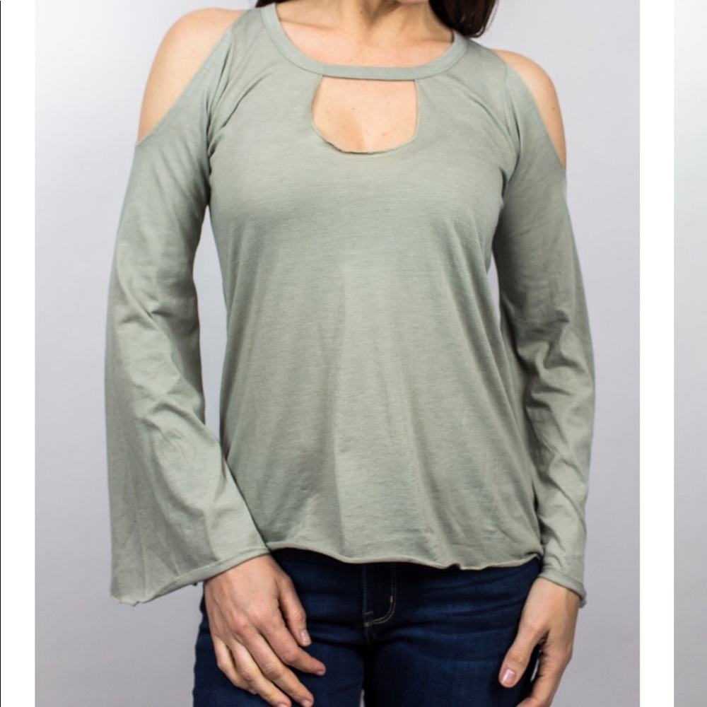 Vintage Jersey Cold Shoulder Top